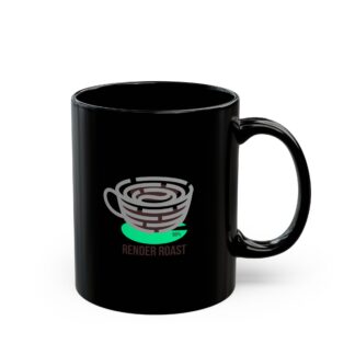 Black Coffee Mug - Stylish Render Roast Design, Gift for Coffee Lovers, Unique Kitchen Decor, Perfect for Holidays, Cozy Mornings, [...]